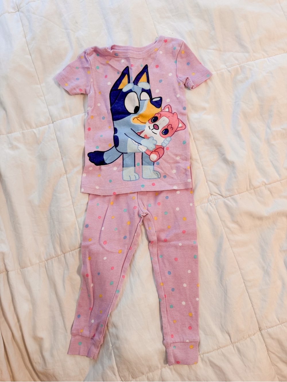 Bluey Lilac Pajama Set with Polka Dots